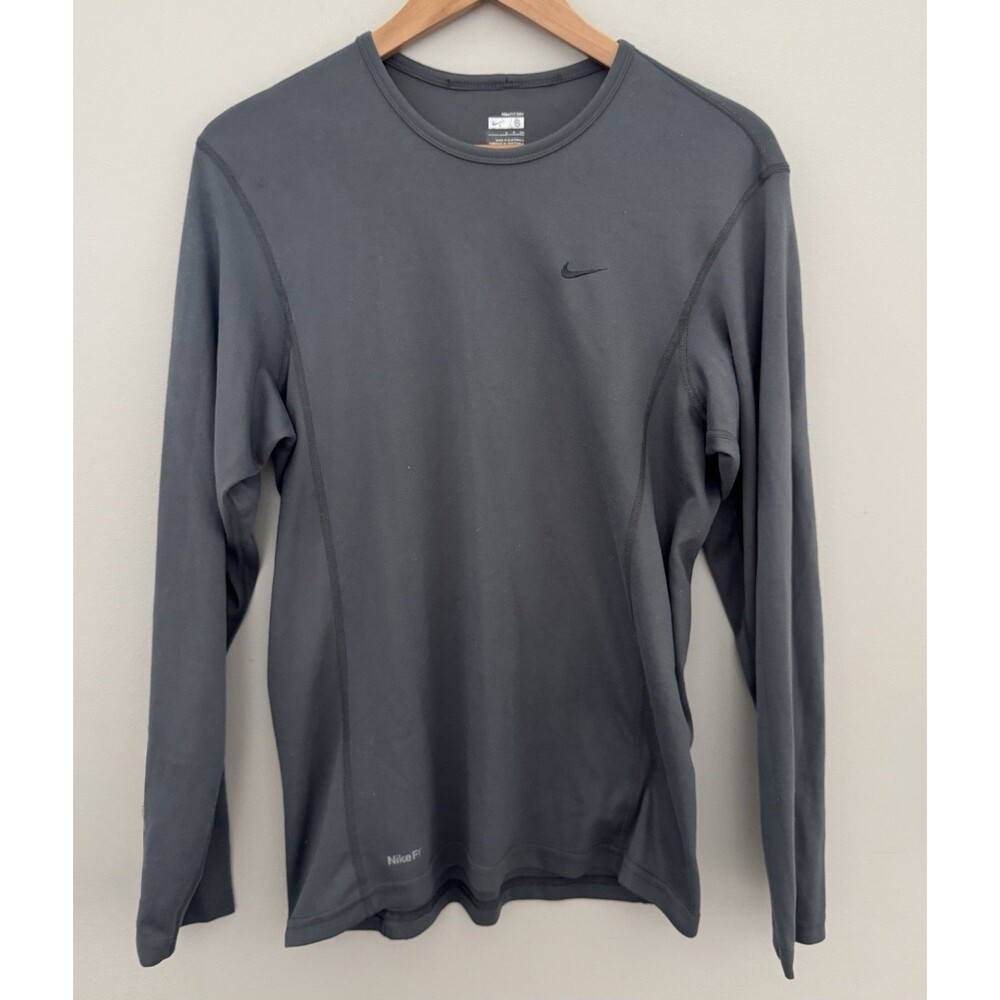 Vintage Y2K Nike Fit Dry Long-Sleeve Athletic Training Tee Silver Tag Gorpcore